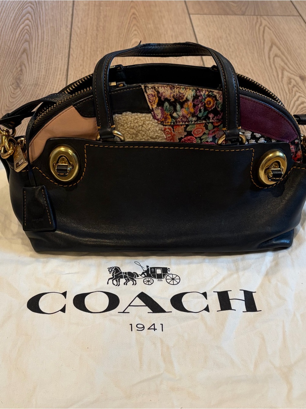 RARE! Coach 1941 Outlaw Satchel 36 Embellished Patchwork Leather Bag